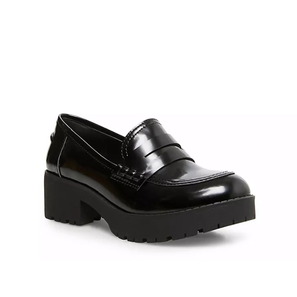 Steve Madden Girl Bettee 90s Chunky Black Loafer 7